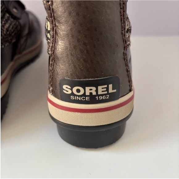 Sorel Tofino II Winter Boots Snow Shoes Leather Brown Black Red Womens Size 8.5 - Picture 12 of 14